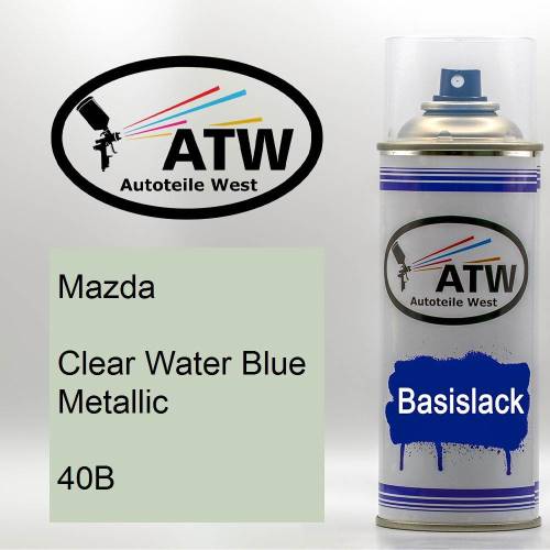Mazda, Clear Water Blue Metallic, 40B: 400ml Sprühdose, von ATW Autoteile West.
